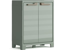 Keter Planet Outdoor Opbergkast laag - 1 plank - 44x80x100cm - Lichtgrijs/Zwart