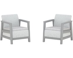 Keter Scandi Linea Loungestoel - 2 stuks - Lichtgrijs