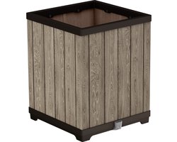 Keter Signature Hoge Plantenbak - Vierkant - 45,5x45,5x55cm - Ashwood