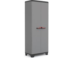 Keter Stilo Multipurpose Hoge kast - 3 halve planken - 68x39x173 cm - Donkergrijs/zwart