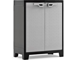 Keter Titan Lage Kast - 2 Planken - 80x44x100cm – Zwart/Grijs