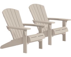 Keter Troy Adirondack Tuinstoel - 2 stuks - 81x93x96,5cm - Soft Beige
