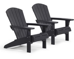 Keter Troy Adirondack Tuinstoel - 2 stuks - 81x93x96,5cm - Zwart