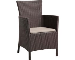 Keter - Tuinstoel met kussen, UV-bestendig, bruin