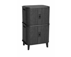 Keter Velo Opbergkast 226L - 2 stuks - 62,3x47x62,4 cm - Grafiet