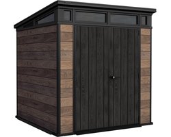 Keter Walnut Pent 77 Tuinhuis - 216x218x226 cm – Donker Bruin