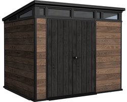 Keter Walnut Pent 97 Tuinhuis - 279x218x226 cm – Donker Bruin