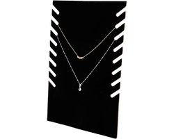 Ketting Display Rek - Sieradenhouder Flanel - Sieraden Presenteren - Zacht Flanelmateriaal - 28 x 19 cm - Zwart