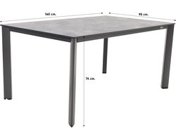 Kettler Edge tuintafel 160x95 cm. - HPL antraciet
