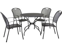 Kettler Kos tuinset + strekmetaal tafel 90 cm.