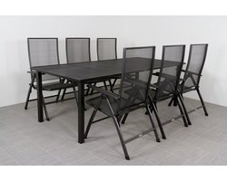 Kettler tuinset - Siero verstelbare tuinstoel + tuintafel 220x100 cm.