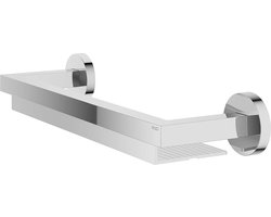 KEUCO Doucheplank van metaal hoogglans verchroomd en aluminium zilver, lijm of boren, 11x40x6cm, wandmontage in de douche, Edition 90