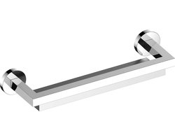 KEUCO Doucheplank van metaal hoogglans verchroomd en aluminium zilver, lijm of boren, magnetische glazen trekker, 11x40x6cm, wandmontage in de douche, Edition 90