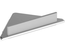 KEUCO Hoekplank, doucheplank van aluminium, zilver, incl. glaswisser, 24,5x24,5x6,3cm, wandmontage in de douche, Douchemand, Edition 400