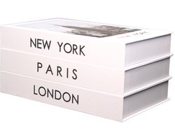 Keufens Opbergboeken - Set van 3 - Wit - Opbergboek - Nep boeken decoratie - Decoratie boeken