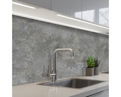 Keuken achterwand 150x60 cm - Spatscherm zelfklevend Stenen - Beton print - Patronen - Muurbeschermer - Spatwand fornuis