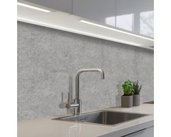 Keuken achterwand 150x80 cm - Spatscherm zelfklevend Beton - Oud - Patroon - Muurbeschermer - Spatwand fornuis