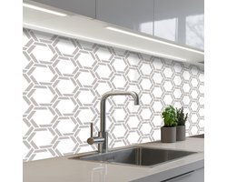 Keuken achterwand 150x80 cm - Spatscherm zelfklevend Grafisch - Patroon - Modern - Muurbeschermer - Spatwand fornuis