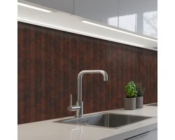 Keuken achterwand 250x80 cm - Spatscherm zelfklevend Roest - Lijnen - Patroon - Muurbeschermer - Spatwand fornuis