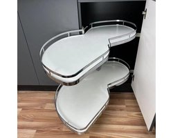 Keuken carrouselkast slimme uitschuifbare hoekkast, rechts, voor deurbreedte van 45 cm Links draaiend - Wit