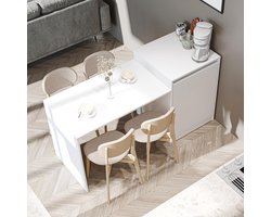 Keuken Eiland - Eettafel Kast - Koken en Eten - Ruimtebesparend Ontwerp - 160 x 85 cm - Wit