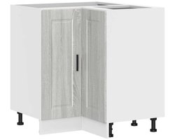 Keuken hoekOnderkast | Keukenkast | Keukenmeubel | Opbergkast "Porto" bewerkt hout grijs sonoma eiken