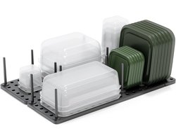 Keuken Opbergrek voor Pannen - Ruimtebesparend Rek voor Pannen en Deksels - Grijze Set van 2 - Ideaal voor Keukenkast Organisatie