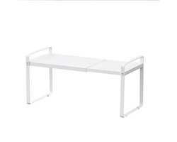 Keuken Organizers - Extra uitbreidbaar - aanrecht organiser - Uitschuifbaar 28*25*(38-69)cm - Pannenrekken - Gootsteenkast organizer - Bureau Organizer - Opbergrek - Kast Organizer - Badkamer Organizer - Uitschuifbaar tussen 38 en 60cm - Wit