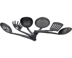 Keuken Set - 6 Stuks Keukengerei - Keuken accessoires - Keukenset - Zwart