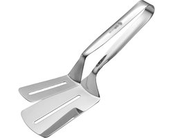 Keuken Tang - Voedsel Gripper - Koken Omdraaien - 3-in-1 Functie - 200 Gram - Zilverkleurig