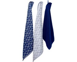Keuken- & Theedoeken Keukendoekset - 1 keukenhanddoek en 2 theedoeken - Blauw