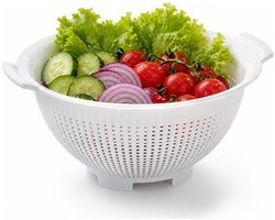 Keuken vergiet - wit - kunststof - dia 41 cm - Keuken accessoires - Horeca/restaurant kwaliteit