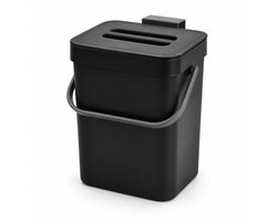Keukenafvalbak 3 Liter - Ophangbaar - Met Deksel en Handvat - Zwart