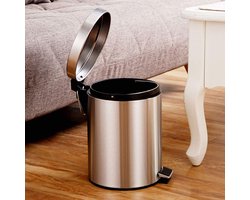 Keukenafvalbak 30l - 28×21×21 - 3l Huishoudelijk RVS Trappedalafvalbak - Vuilnisemmer - Afvalcontainer