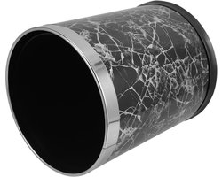 Keukenafvalbak Marmer - Afvalcontainer Ronde Bak - Stijlvol Afval Beheer - Zachte Sluiting Deksel