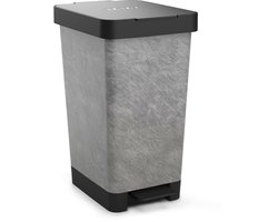 Keukenafvalemmer Pedaal - Vuilnisbak Binnen - Afval Scheiden - Compact Decoratief Design - 25 Liter 26x47cm - Steenlook