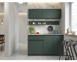 Keukenblok - Brina Kleine Keuken 140cm zonder apparatuur - Groen
