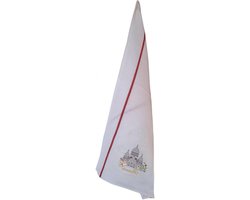 Keukendoek Honingraat - Theedoek - Keuken Droog - Gerecycled Materiaal - 50 x 70 cm - Wit Rood