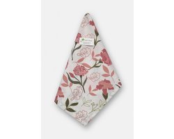 Keukendoek - Set van 2 - Anjer - Bloem - Keukenset - Theedoek -Keukentextiel - Moederdag