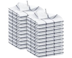 Keukendoeken Katoen - Vaatdoeken Theedoeken - Keuken Schoonmaken - Sneldrogend Absorberend - 30 x 30 cm 20 Stuks - Grijs Geruit