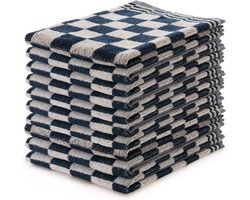 Keukendoeken Set Blok Blauw – 50x50 – Set van 10 – Geblokt – Blokdoeken – 100% katoen – Keukendoek – handdoeken