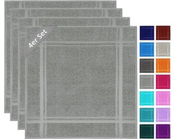 Keukendoeken Set - Theedoeken Badstof - Huishoudelijk Werk - 100% Katoen - 4 Stuks 50x50 - Grijs Steen