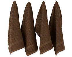 Keukendoekenset Katoen Bruin 15x26 - Absorberende Wafeltheedoeken
