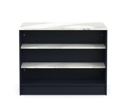 Keukeneiland Chester - 120x75x92cm - indigo/marmer - CBA - Keukeneilanden - Wit; Blauw - Melamine; Spaanplaat - Keukeneilanden -