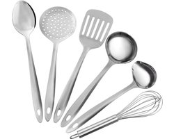 Keukengadgetset, roestvrij staal, 6 stuks