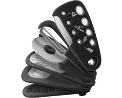 Keukengereedschap - Set van 6 stuks - RVS snijmachine - Inclusief kaasrasp, flesopener, fruit- en groenteschiller en pizzasnijder - Professionele kookbenodigdheden