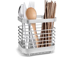 Keukengerei houder- Keukenorganizer - Opberger - Bestekhouder - RVS - Spatelpot - Spatelhouder - Zilver