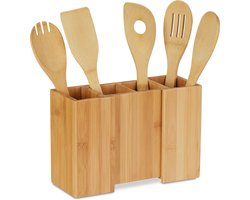 keukengerei houder - met kooklepels - 5-delig - bestekhouder - uitschuifbaar