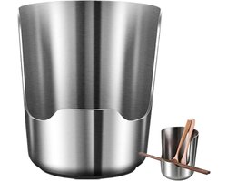 Keukengerei Houder - Multifunctionele 2-in-1 keukenhoude - RVS - Spatelpot - Bestekhouder - Geschikt voor Pollepels, Spatels, en Meer - 10×10cm