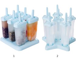keukengerei - Ijsvormpjes - 2 stuks - Keukengereedschap 6 raster - voor vriezen yoghurt DIY mallen beschikbaar - herbruikbare tool - voor zomerfeestjes bar keukengadget